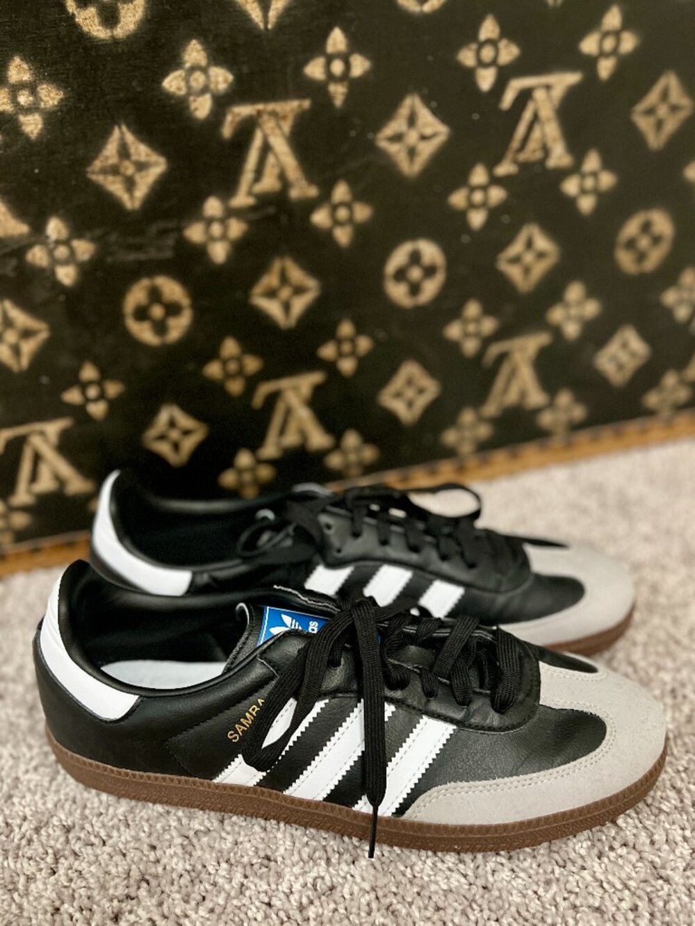 Adidas Black Vegan Leather Samba with the Black Gum Sole - Picture 3 of 6